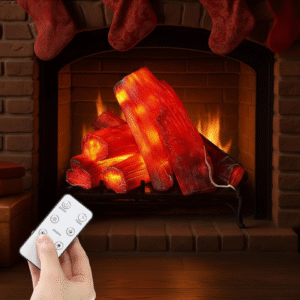 Flameless Fireplace Log Light with Remote Control