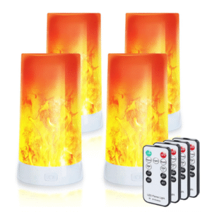 4X LED Flame Effect Light, USB Rechargeable