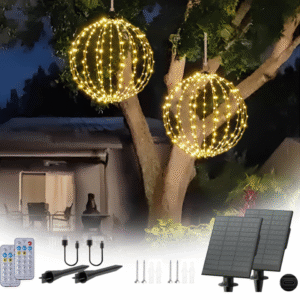 Outdoor Hanging Lighted Sphere Solar
