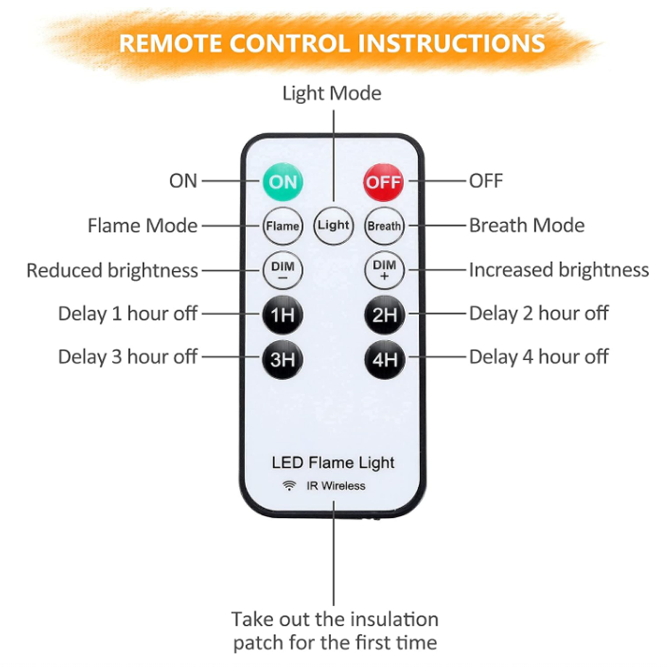 4X LED Flame Effect Light, USB Rechargeable - Image 4