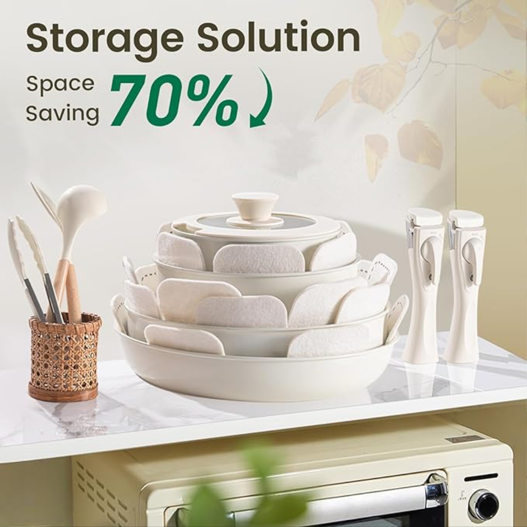 Ceramic Nonstick Cookware Set with Detachable Handles – 19-Piece, Non-Toxic, Induction & Oven Safe - Image 2